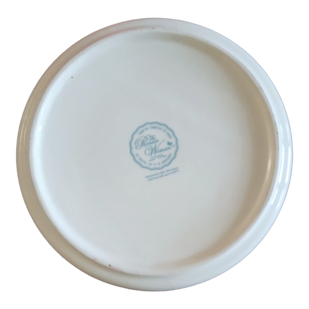 3 PIONEER WOMAN Floral Bird Round Stoneware Casserole Serving Bake Ware Bowls - Picture 9 of 11